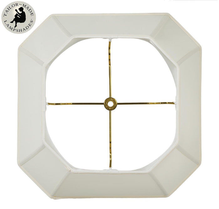 Cut Corner Square Lamp Shades - Eggshell Color, Tissue Shantung Material