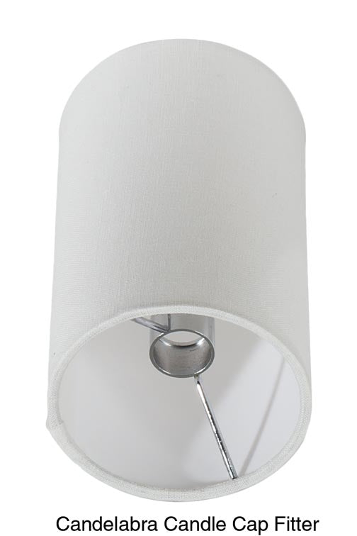 Cylinder style Chandelier Hardback Shade, 4(T) x 4(B) x 6.5(H), Off-White Linen