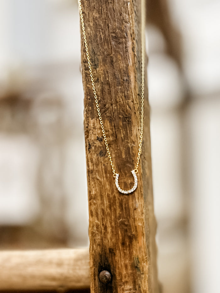 CZ Embedded Horseshoe Necklace