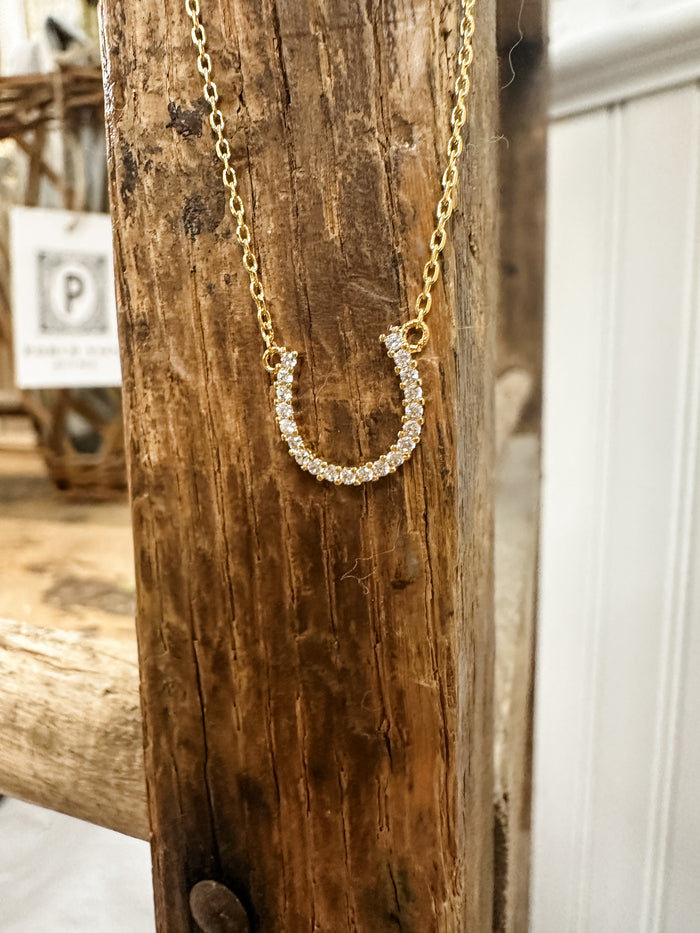 CZ Embedded Horseshoe Necklace