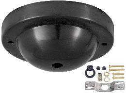 Deep Dome Shape Satin Black Canopy & hardware kit with matching finish