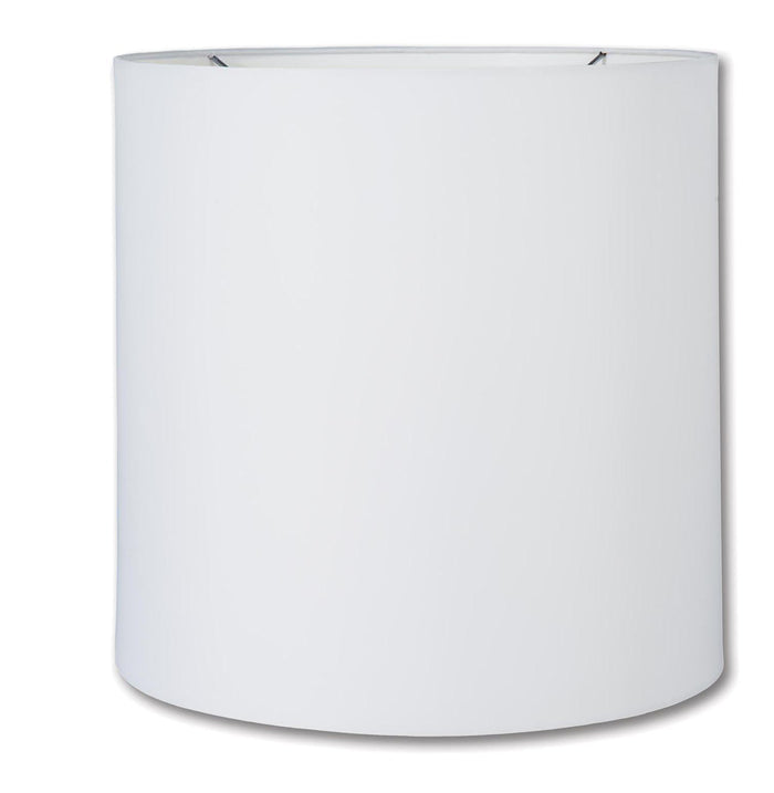 Deep Drum Hardback Lamp Shades - White Color, Microfiber Chiffon Material, Nickel Plated Washer Fitter