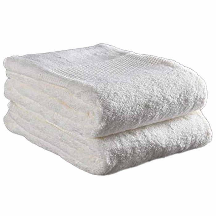 Set of 1 folded 36 x 72 white Delilah Home 100 organic cotton bath towels displayed on a white background
