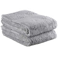 Set of 2 16 x 30 folded light grey Delilah Home 100% Organic Cotton Hand Towels displayed on a white background