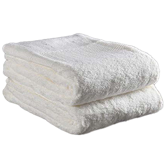 Set of 2 16 x 30 folded white Delilah Home 100% Organic Cotton Hand Towels displayed on a white background