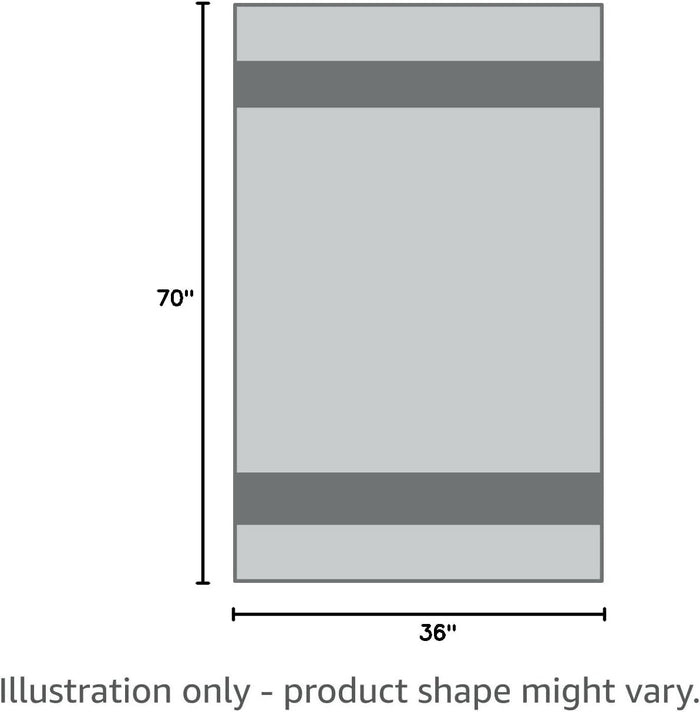 Illustration of a rectangular product with dimensions on white background