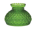 Diamond Quilted Dark Green Glass Shade, 7 inch fitter