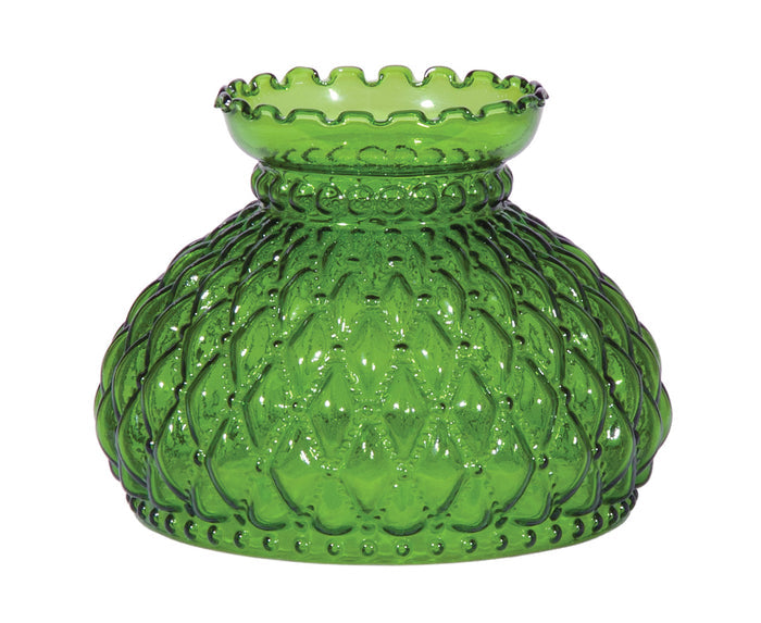 Diamond Quilted Dark Green Glass Shade, 7 inch fitter