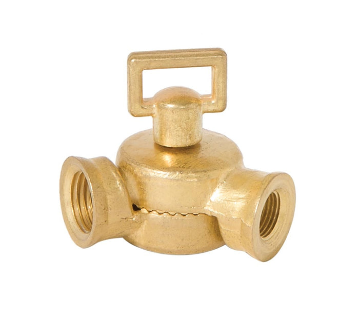 Die Cast Brass Swivel With Teeth and Key, 1-11/16" Tall, 1/4F x 1/8F, Unfinished