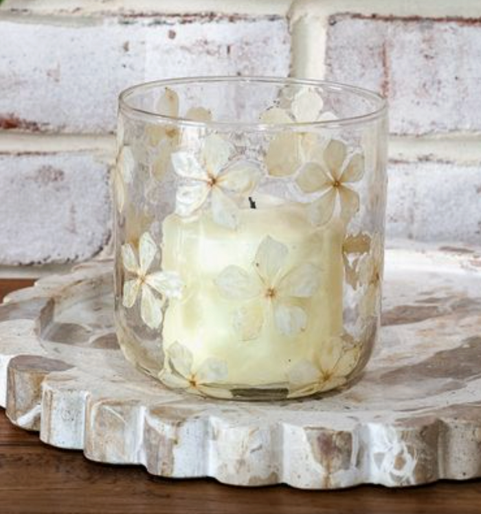 Dried Flower Glass Votive -Large