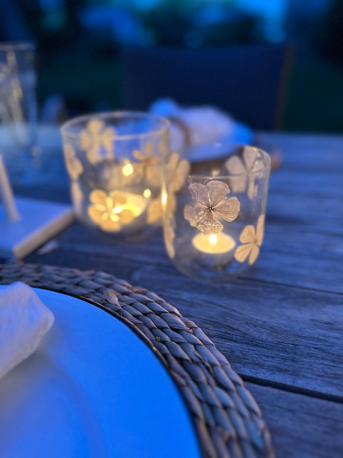 Dried Flower Glass Votive -Large