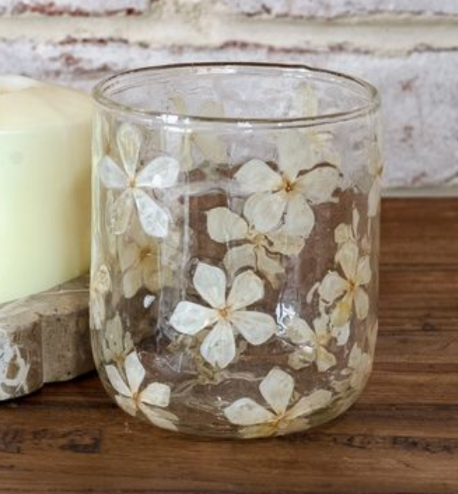 Dried Flower Glass Votive -Small