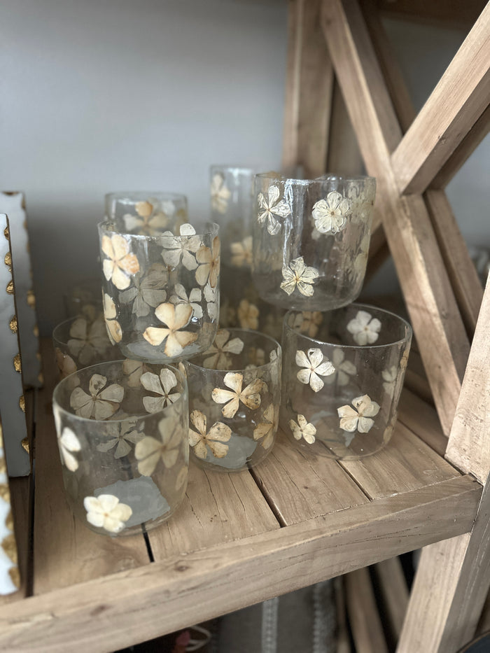 Dried Flower Glass Votive -Small