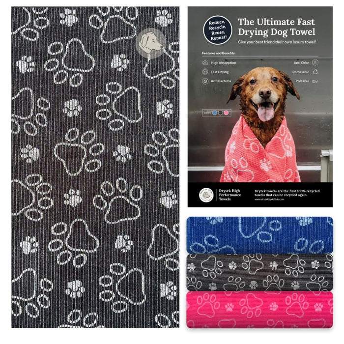 Black Delilah home pet towel with other pet towel options and features and benefits description