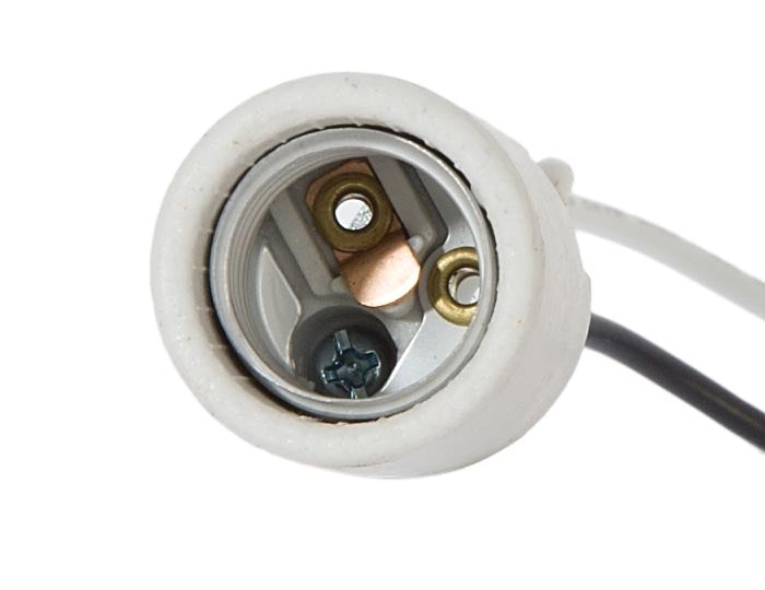 E-17 Base Keyless Unglazed Porcelain Socket with Wire Leads