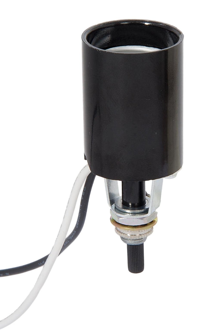 E-26 Base Phenolic Socket with Bottom Turn Knob, Wire Leads