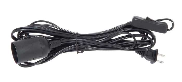 E-26 Black Plug-In Pendant Light with On/Off Button