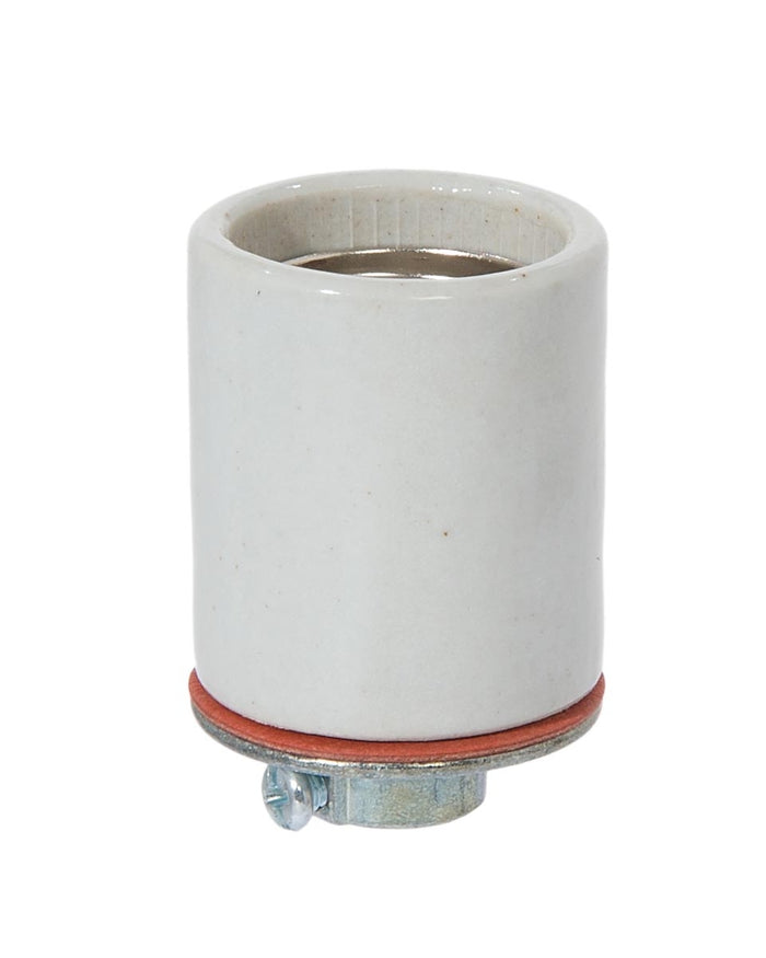 E-26 Keyless Glazed Porcelain Socket with Metal Cap