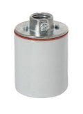 E-26 Keyless Porcelain Lamp Socket with Ground Screw and Metal Cap with 1/4 IPS Thread