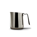 Graphite milk steaming pitcher on a white background