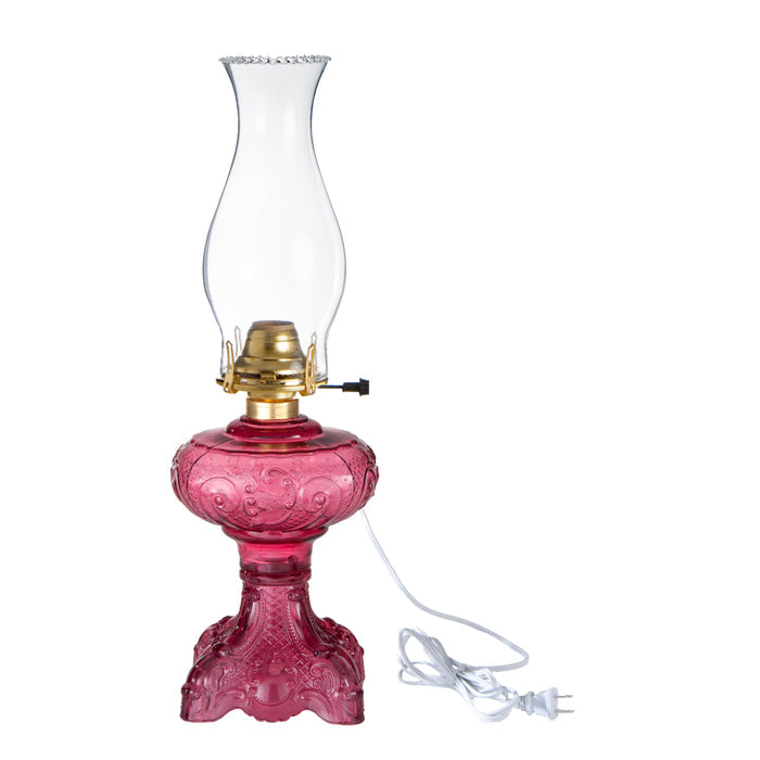 Electric Princess Feather Oil Lamps Complete with Electric Burner and Chimney (66499E)