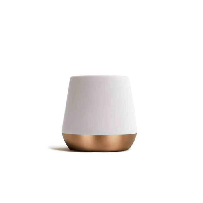 White and bronze 12oz mug on a white background