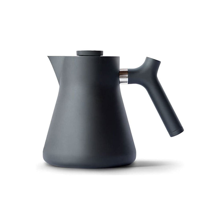 Black kettle on a white background