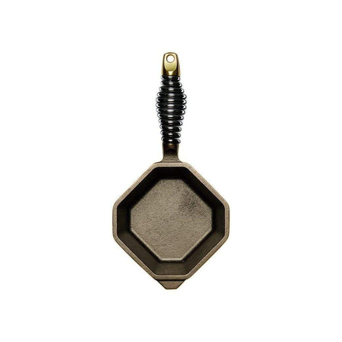 Top view of FINEX 1 Qt. Cast Iron Sauce Pan displayed on a white background