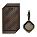 FINEX Cast Iron 2-Piece Grill and Sauce Pan Set displayed on a white background