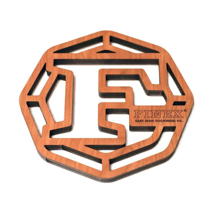 FINEX Trivet, Laser Cut Cherry Wood displayed on a white background