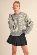 FLORAL KNIT CARDIGAN