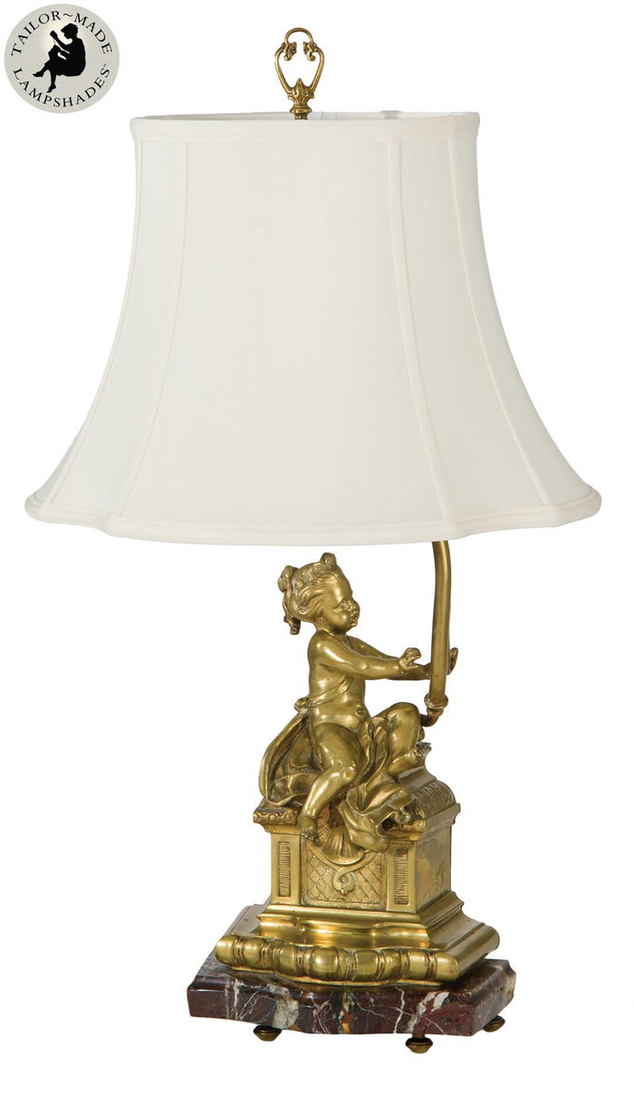 French Oval Lamp Shades - Off White Tissue Shantung Material
