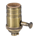 Full Dimmer, Turned Brass Premium Light Socket, Brass, Antique Brass Finish
