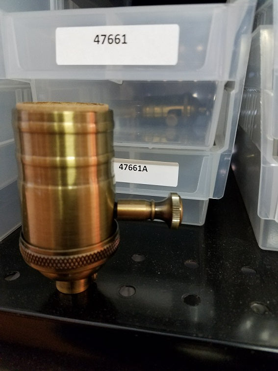 Full Dimmer, Turned Brass Premium Light Socket, Brass, Antique Brass Finish