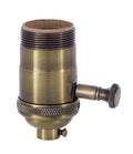 Full Dimmer, Turned Brass Premium Light Socket w/UNO Thread, Antique Brass Finish