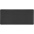 Anti-Fatigue kitchen floor mat with a grasscloth pattern in a charcoal gray color.