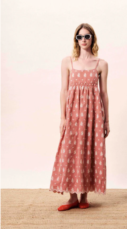 Gingham Embroidered Sun Dress
