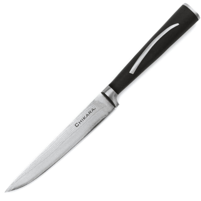 Ginsu Forged Damascus 5″ Steak Knife displayed on a white background