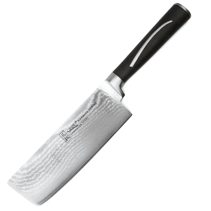 Ginsu Forged Damascus 6″ Cleaver displayed on a white background