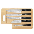 Ginsu Forged Marquee 5 Piece Prep Set with Cutting Board displayed on a white background
