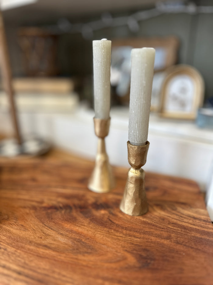 Gold candle holder- short