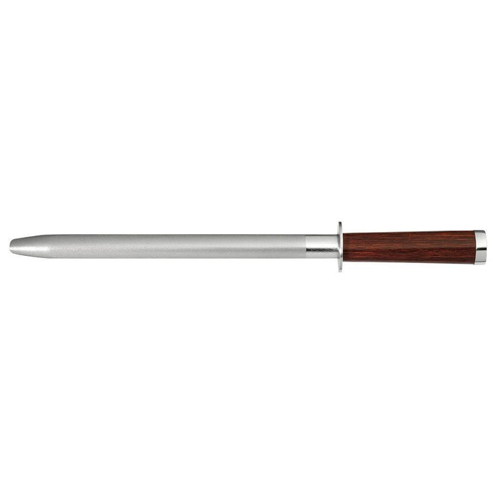 Hammer Stahl 10″ Diamond Honing Steel displayed horizontally on a white background