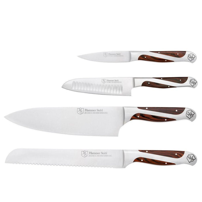 Hammer Stahl 4-Piece Cutlery Collection displayed horizontally on a white background