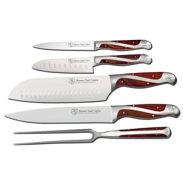 Hammer Stahl 5-Piece Cutlery Set displayed horizontally on a white background