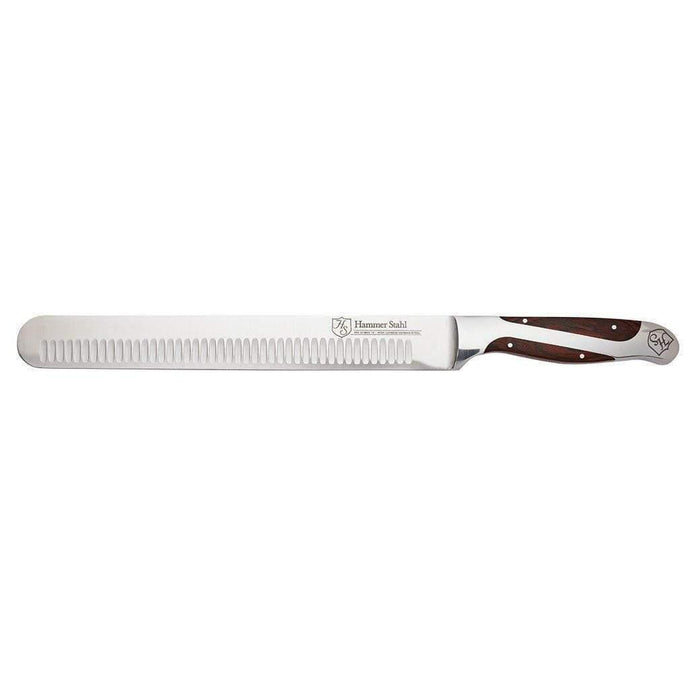 10 inch Hammer Stahl Slicer Knife displayed horizontally on a white background