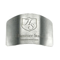 Top view of Hammer Stahl Stainless Steel Finger Guard displayed on a white background