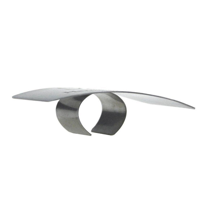 Side view of Hammer Stahl Stainless Steel Finger Guard displayed on a white background