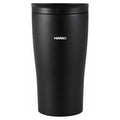 Black Hario insulated tumbler with lid displayed on a white background