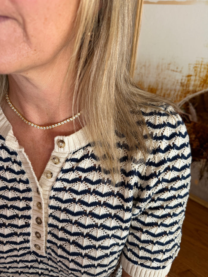 Helene Bezel CZ tennis necklace