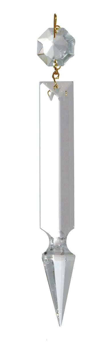 High Quality Crystal Spear, your choice of size and brass or nickel pins